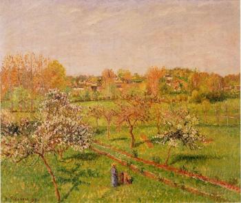 卡米耶 畢沙羅 Morning, Flowering Apple Trees, Eragny